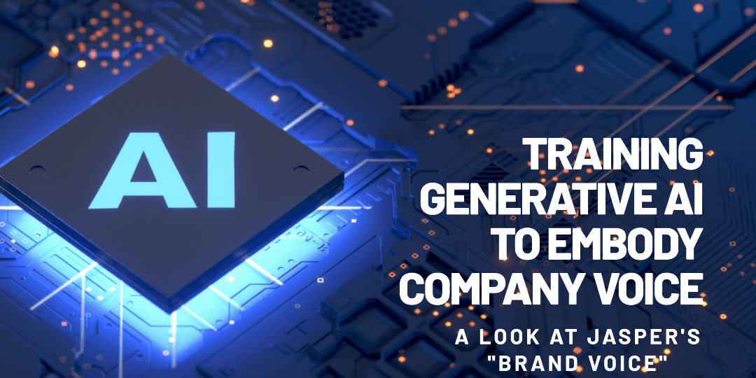 A blog post about training generative AI to embody company voice, high tech, b2b, professional(2)