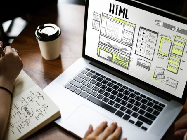 Website development layout sketch drawing